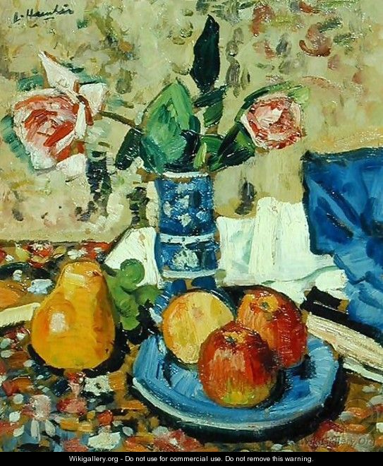 Apples Pears and Roses - George Leslie Hunter