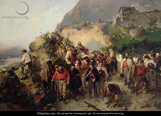 The Injured Garibaldi 1807-82 in the Aspromonte Mountains - Girolamo Induno