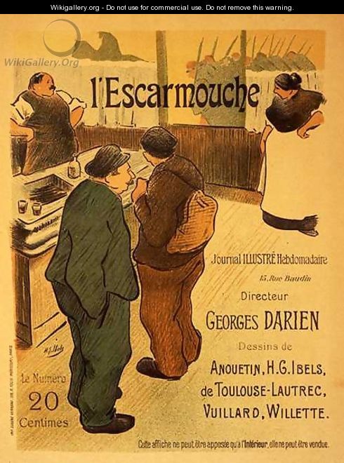 Reproduction of a poster advertising LEscarmouche a weekly illustrated journal - Henri-Gabriel Ibels