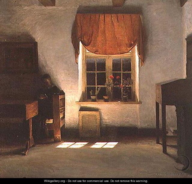 Woman Reading in a Sunlit Interior - Peder Vilhelm Ilsted