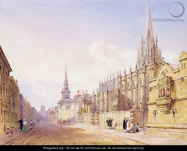 Scholars and Figures outside St Mary Magdalen Church Oxford - Joseph Murray Ince