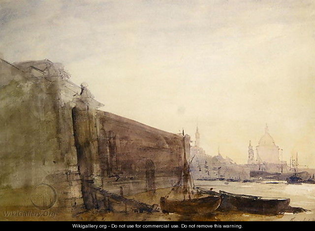 The Thames Early Morning Toward St Pauls - John William Inchbold