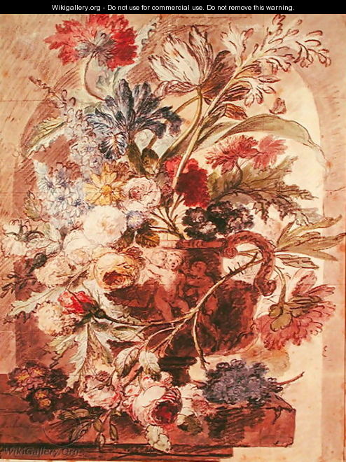 Bouquet of Flowers in a Vase - Jan Van Huysum