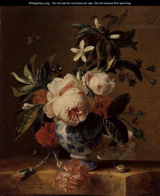 A Vase of Flowers - Michiel van Huysum