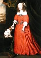 Portrait of a Young Lady in a Red Dress with a pet Spaniel - Gilbert Jackson