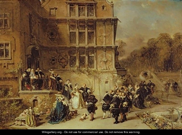 Court Reception at a Chateau - Eugène Isabey
