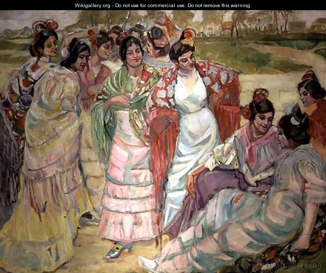 Women with Shawls - Francisco (Paco) Gonzales de Iturrino