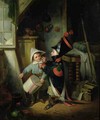 Two Boys Dressing Up as Soldiers - Claude Jacquand