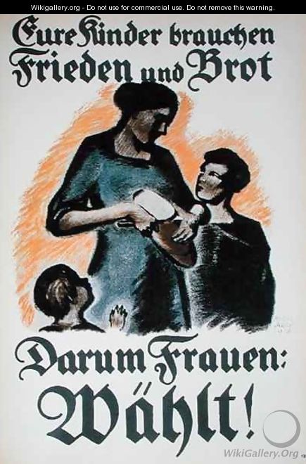 Poster urging women to vote in the German election - Martha Jaeger