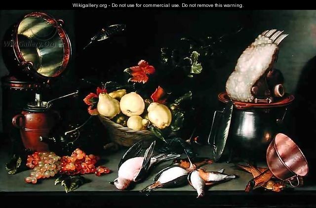 Still Life with Fruit and Cooking Utensils - Cornelis Jacobsz Delff