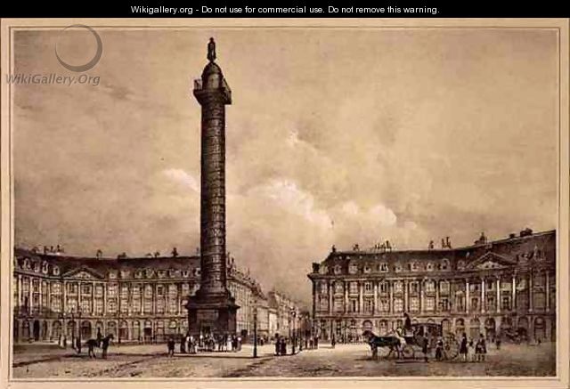 View of the replica of Trajans column in the Place Vendome - (after) Jacottet, Jean