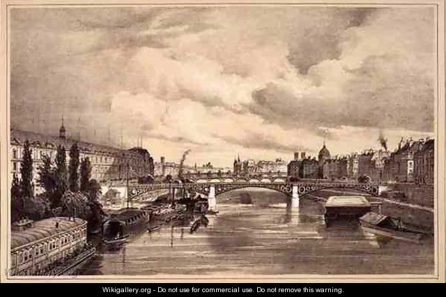 View of the Pont Royal - (after) Jacottet, Jean