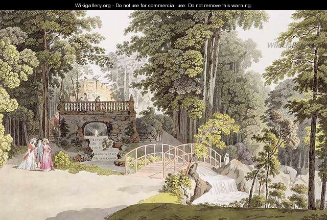 View of the cascade at Erlaw Vienna - (after) Janscha, Laurenz