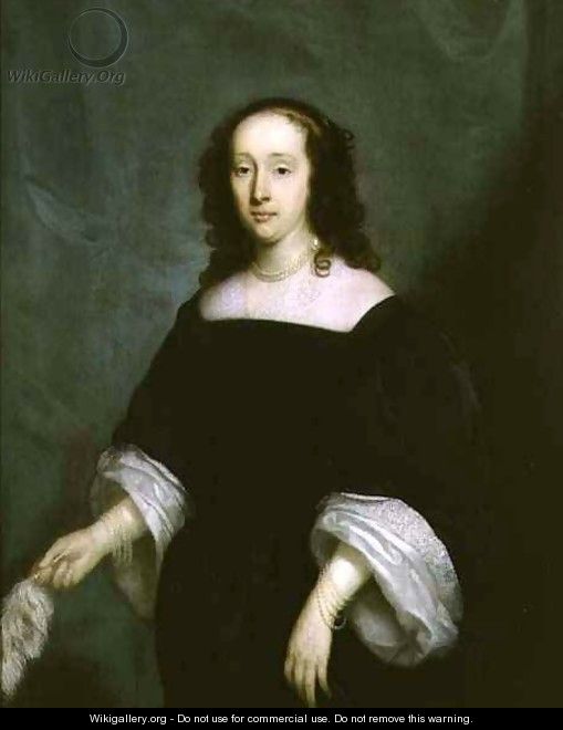 Portrait of a Lady Holding a Feather - Cornelius Janssens van Ceulen