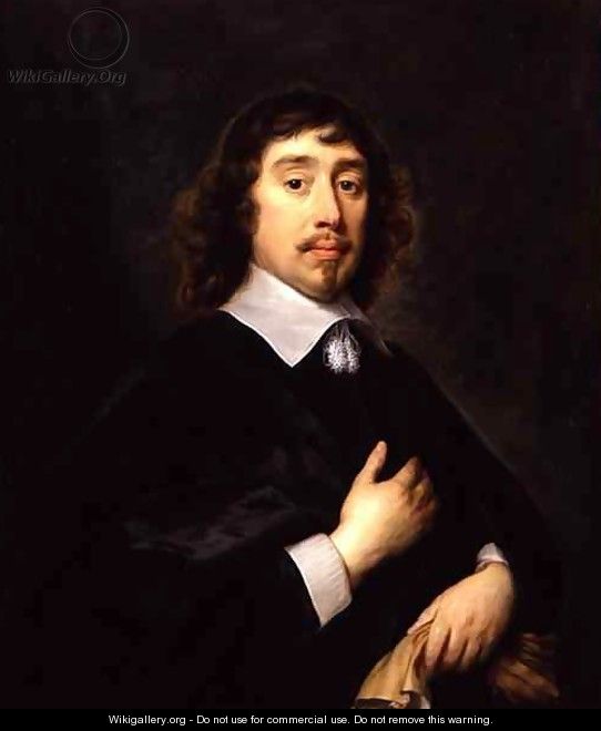 Portrait of a Gentleman Holding a Pair of Gloves - Cornelius Janssens van Ceulen