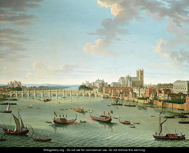 The Thames from the Terrace of Somerset House looking towards Westminster - Antonio Joli