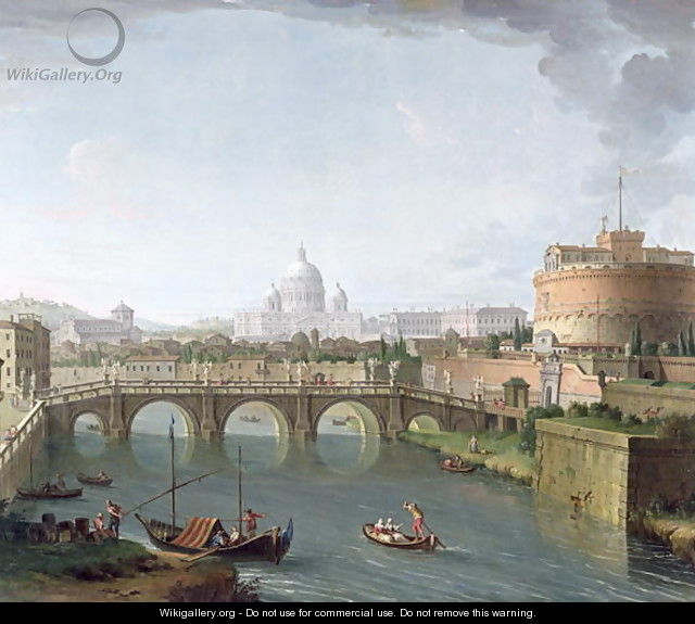 View of the Tiber - Antonio Joli