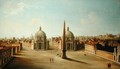 A View of the Piazza del Popolo - (attr. to) Joli, Antonio de dipi
