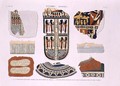 Illustrations of decorative details from the wrappings of mummies - (after) Jomard