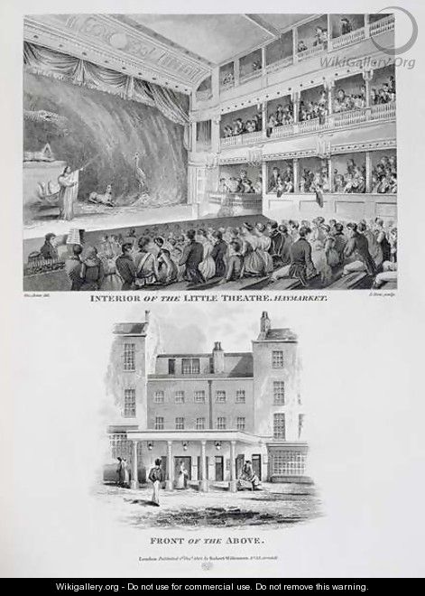 Interior of the Little Theatre Haymarket in London and the Front of the Above - George Jones
