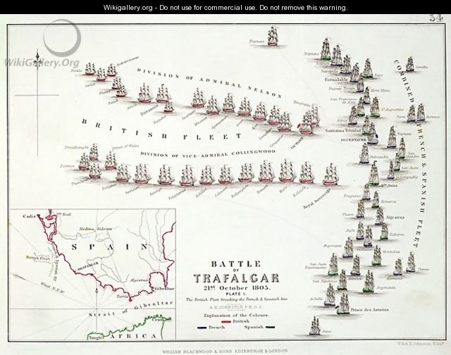 The Battle of Trafalgar - Alexander Keith Johnston
