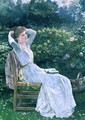 Summertime portrait of the artists wife Hannah - Edward Killingworth Johnson
