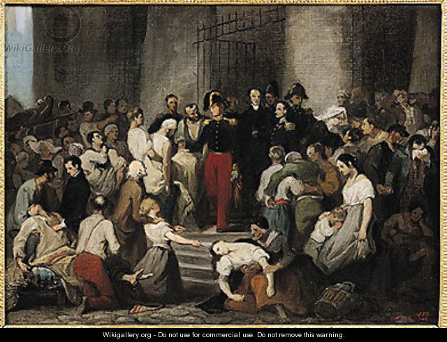 The Duke of Orleans Visiting the Sick at lHotel Dieu During the Cholera Epidemic in 1832 - Alfred Johannot
