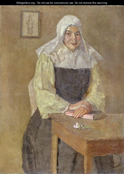 Mere Poussepin Seated at a Table - Gwen John