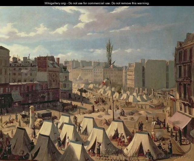 Encampment of troops on the Boulevard du Temple - Alexandre Josquin