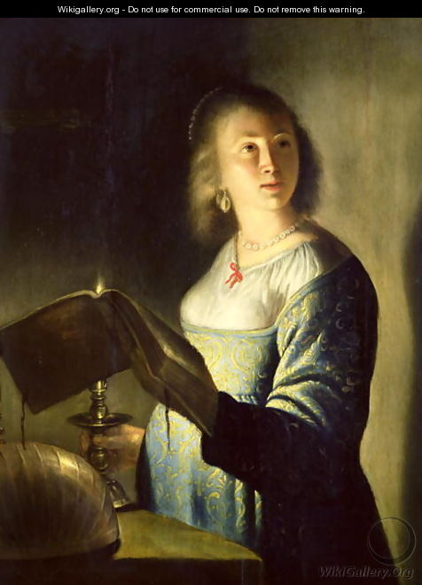 Young Woman with a Candle - Isaac de Jouderville