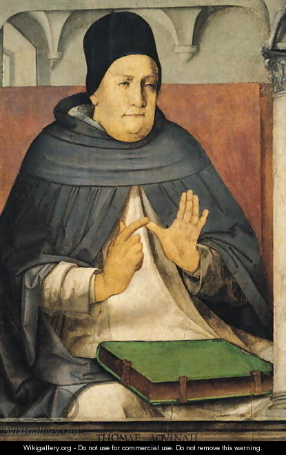Portrait of St Thomas Aquinas - P. Joos van Gent and Berruguete