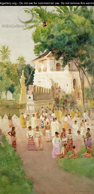 Crowds at a Monument in India - T. Hampson Jones
