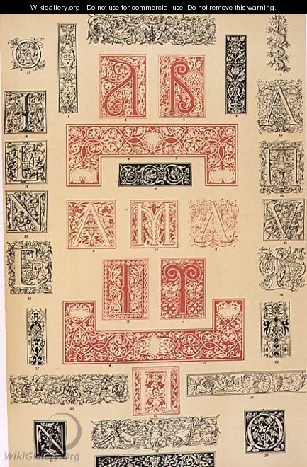 Specimens of Typographic Embellishments from 16th century Italy and France - Owen Jones