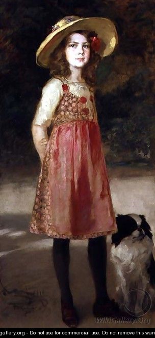 The Artists Daughter Hilde - Friedrich August von Kaulbach