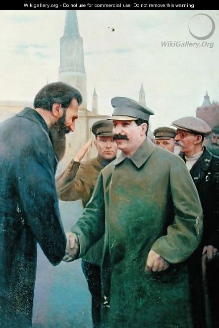 The Meeting of Joseph Stalin 1879-1953 and Otto Schmidt - Jakoff Jakovlevitch Kalinitchenko