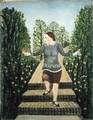 Girl Walking Down the Garden Steps - John Kane