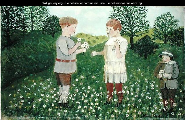 Children Picking Daisies - John Kane