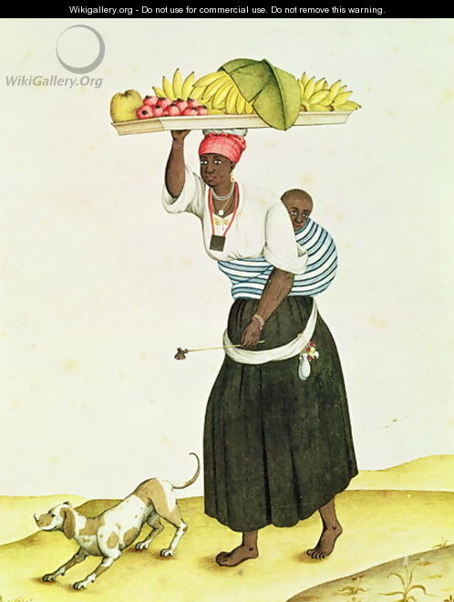 A Woman Carrying a Tray of Fruit on her Head - Carlos Juliao