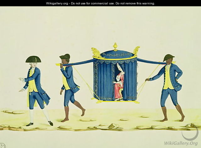 A Noblewoman Being Carried by Two Slaves - Carlos Juliao