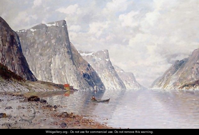 Boating on a Norwegian Fjord - Johann II Jungblut