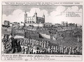 The Execution of Thomas Wentworth 1593-1641 Earl of Strafford Tower Hill - Wenceslaus Hollar