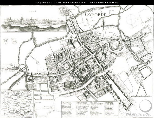 Map of Oxford - Wenceslaus Hollar