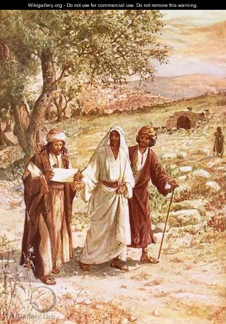Jesus appearing to two disciples on the road to Emmaus - William Brassey Hole