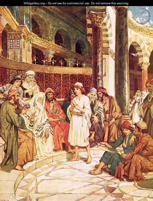 Christ speaking with the doctors in the temple in Jerusalem - William Brassey Hole