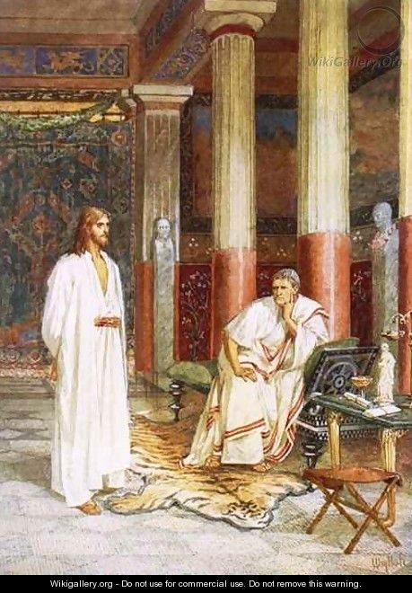 Jesus being interviewed privately by Pontius Pilate - William Brassey Hole