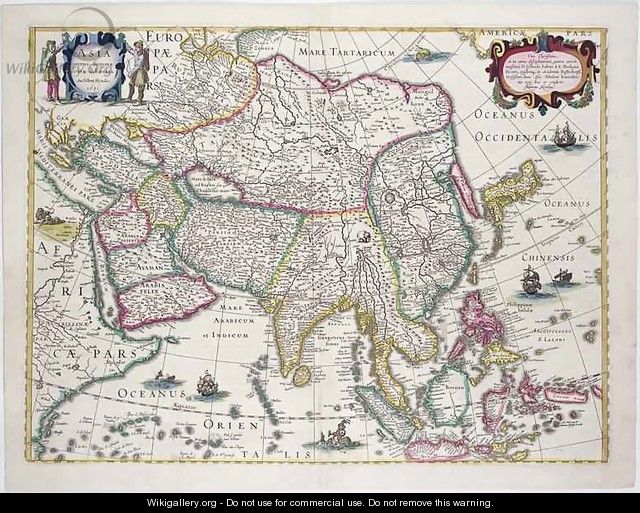 General map including Arabia Japan the Korean peninsula and the greater part of the Indonesian archipelago - Hendrik I Hondius