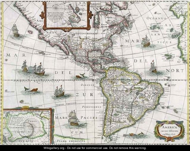 Map of the Americas - Henricus Hondius