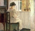 Girl Reading in a Sunlit Room - Carl Vilhelm Holsoe