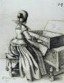 Woman Playing at a Keyboard - Wenceslaus Hollar