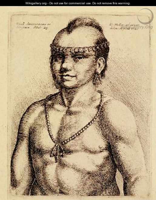 Virginian Indian from Hollars Foreign Portraits - Wenceslaus Hollar